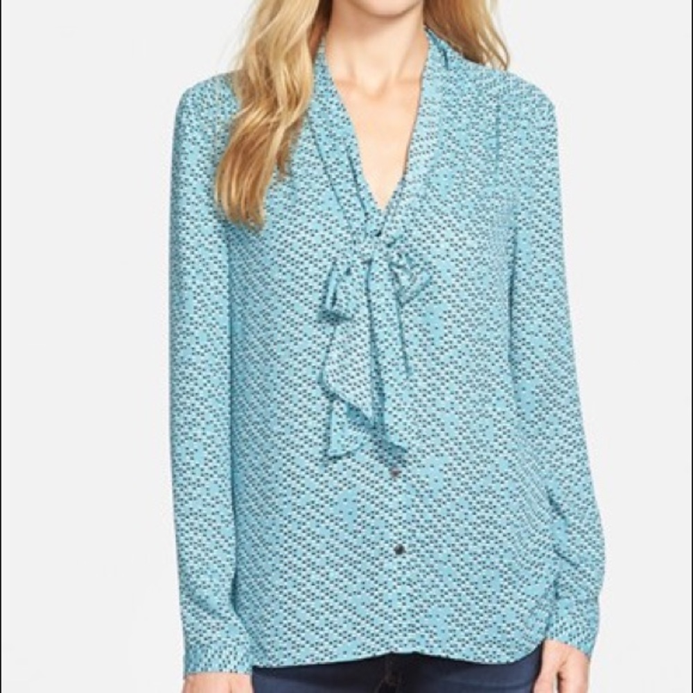 Halogen Women’s Necktie Blouse Button Down XS EUC